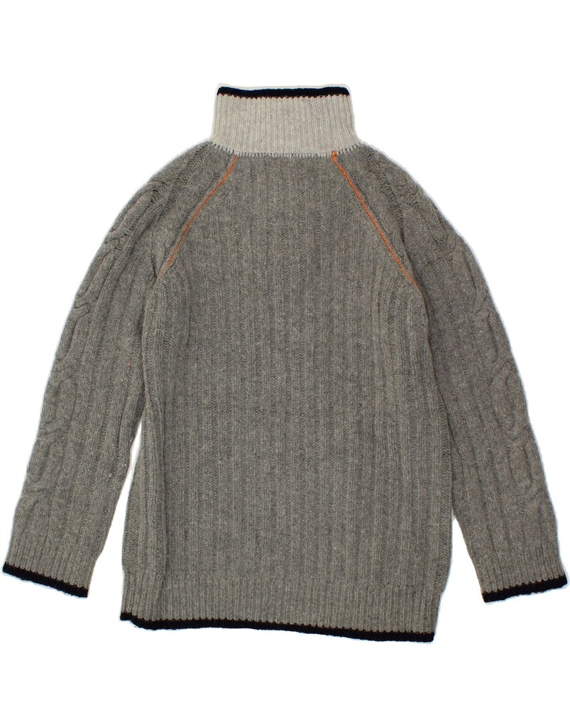 FAT FACE Boys Zip Neck Jumper Sweater 12-13 Years Grey Lambswool Vintage Fat Face and Second-Hand Fat Face from Messina Hembry 