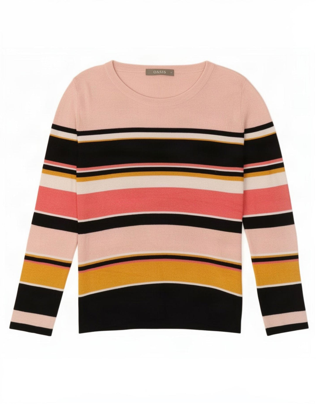 Oasis Womens Boat Neck Jumper Sweater UK 12 Medium Multicoloured Striped