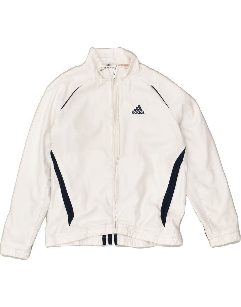 ADIDAS Boys Tracksuit Top Jacket 5-6 Years White Polyester | Vintage Adidas | Thrift | Second-Hand Adidas | Used Clothing | Messina Hembry 