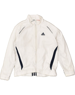 ADIDAS Boys Tracksuit Top Jacket 5-6 Years White Polyester