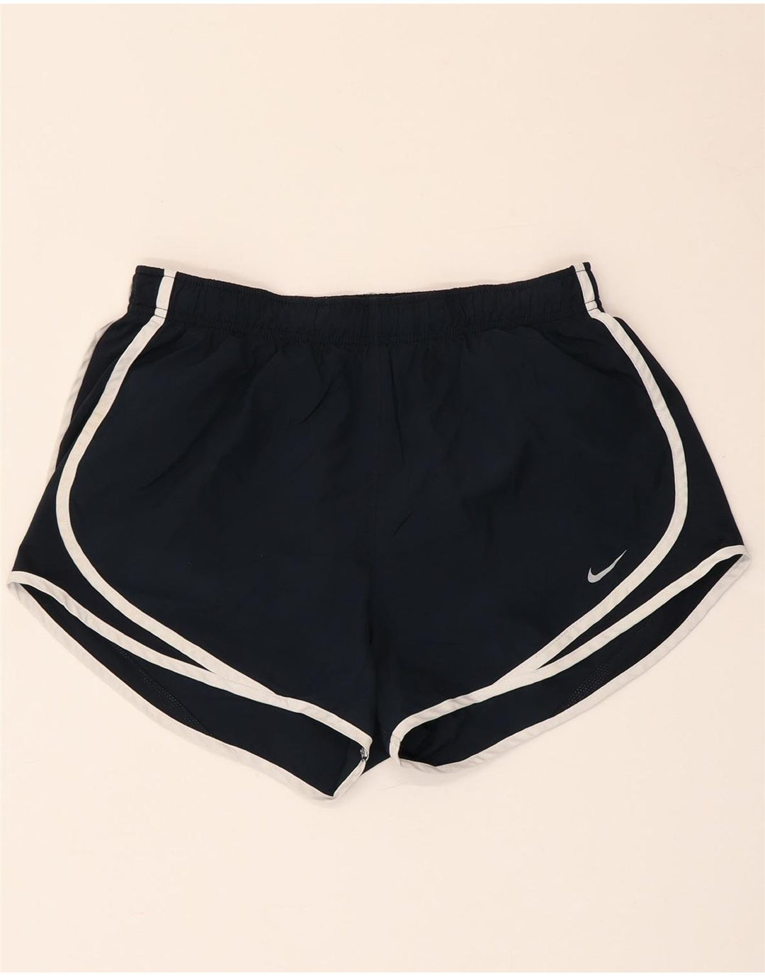 NIKE Womens Dri Fit Sport Shorts UK 14 Medium  Navy Blue Polyester