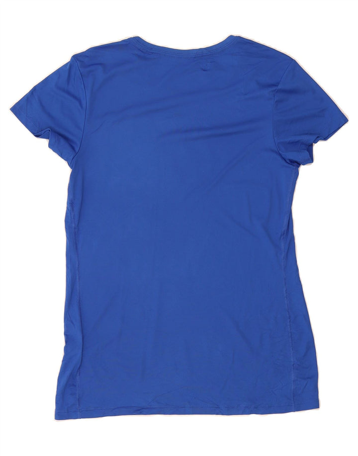 NIKE Womens Dri Fit Graphic T-Shirt Top UK 12 Medium Navy Blue Polyester Vintage Nike and Second-Hand Nike from Messina Hembry 