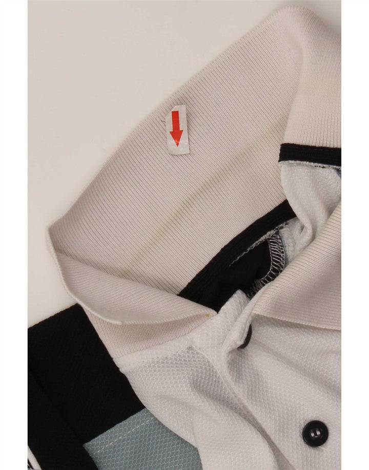 AUSTRALIAN L'ALPINA Mens Polo Shirt Large White Colourblock Polyester
