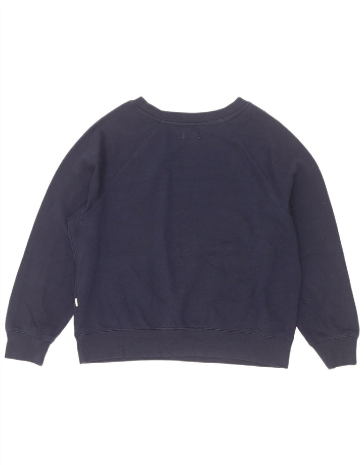Saltrock Womens Graphic Sweatshirt Jumper UK 12 Medium Navy Blue Cotton