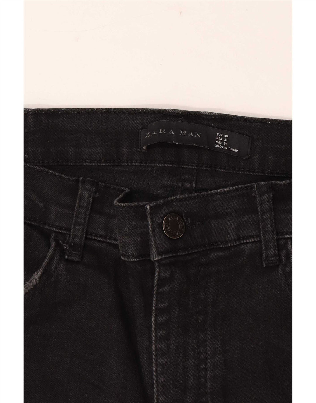 Zara Mens Distressed Skinny Jeans EU 40 Medium W31 L29 Black