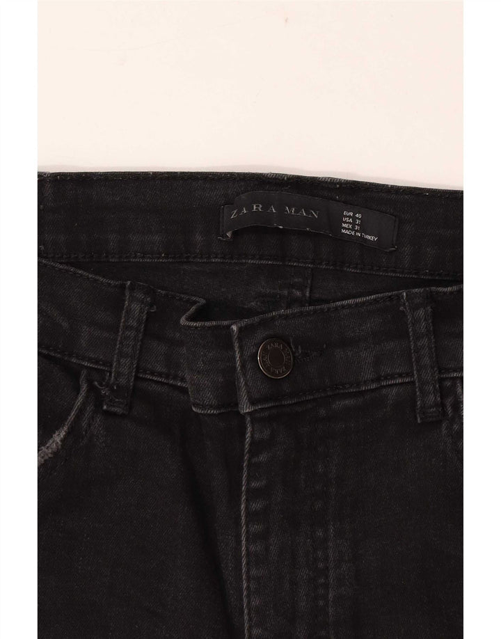 Zara Mens Distressed Skinny Jeans EU 40 Medium W31 L29 Black