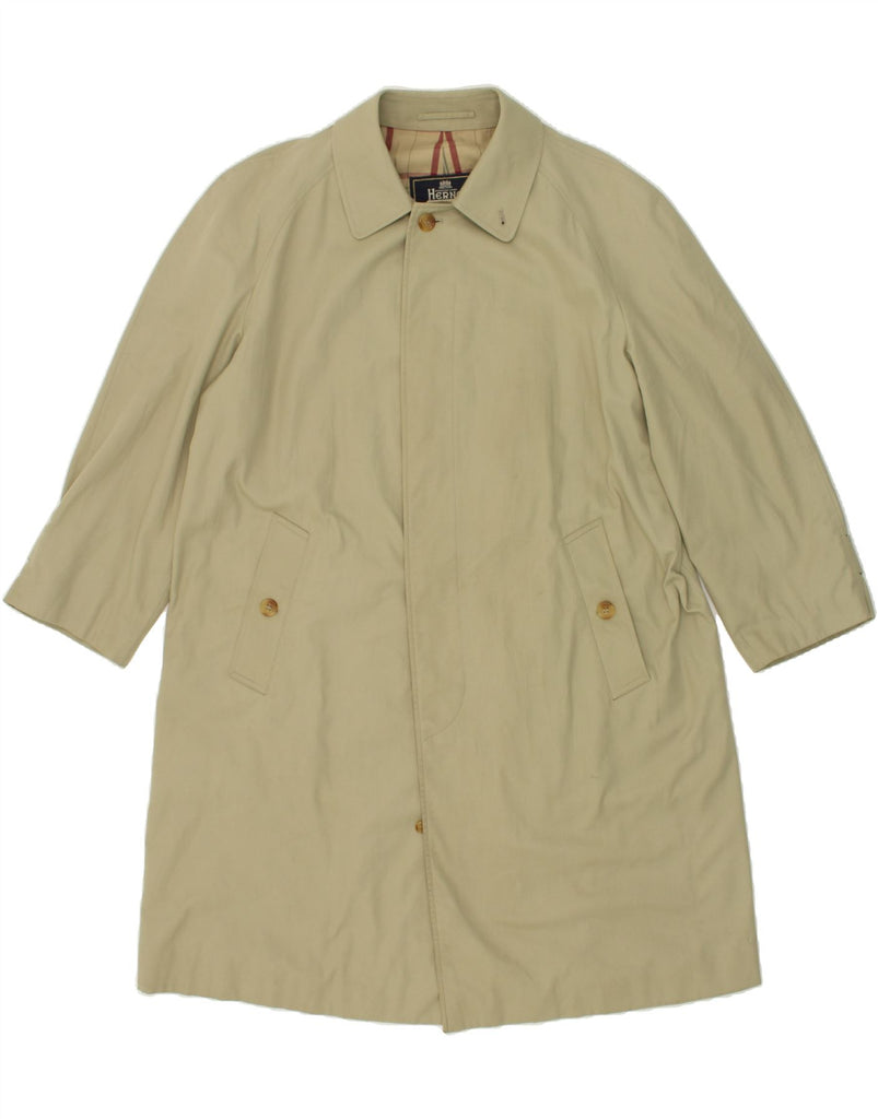 HERNO Mens Trench Coat EU 48 Medium Khaki | Vintage Herno | Thrift | Second-Hand Herno | Used Clothing | Messina Hembry 