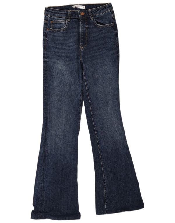 Zara Womens High Waist Flared Jeans EU 38 Small W28 L31 Blue