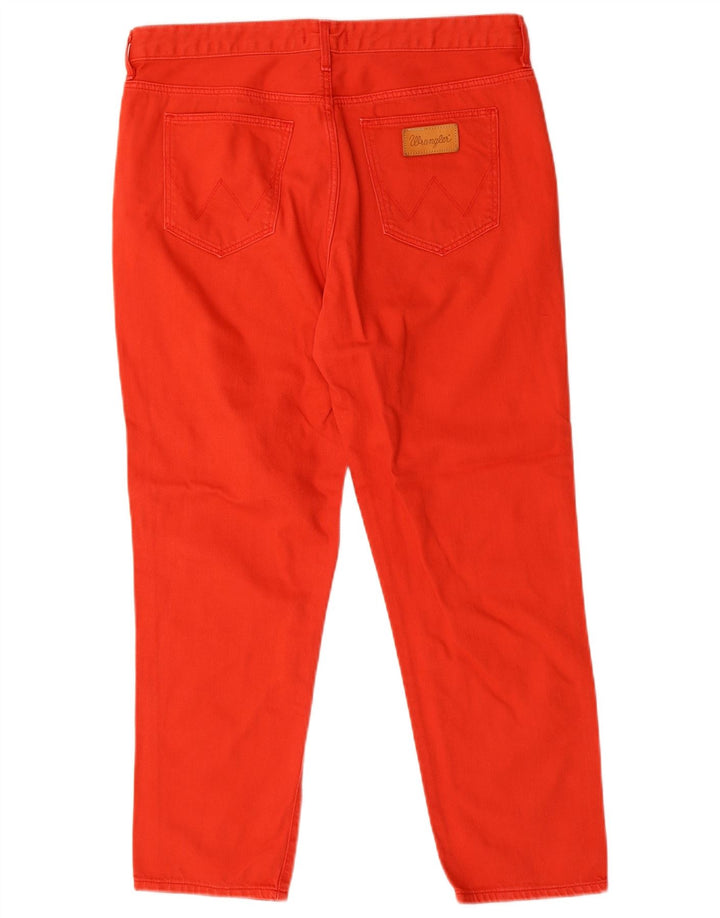WRANGLER Mens Straight Cropped Jeans W31 L28 Red Cotton