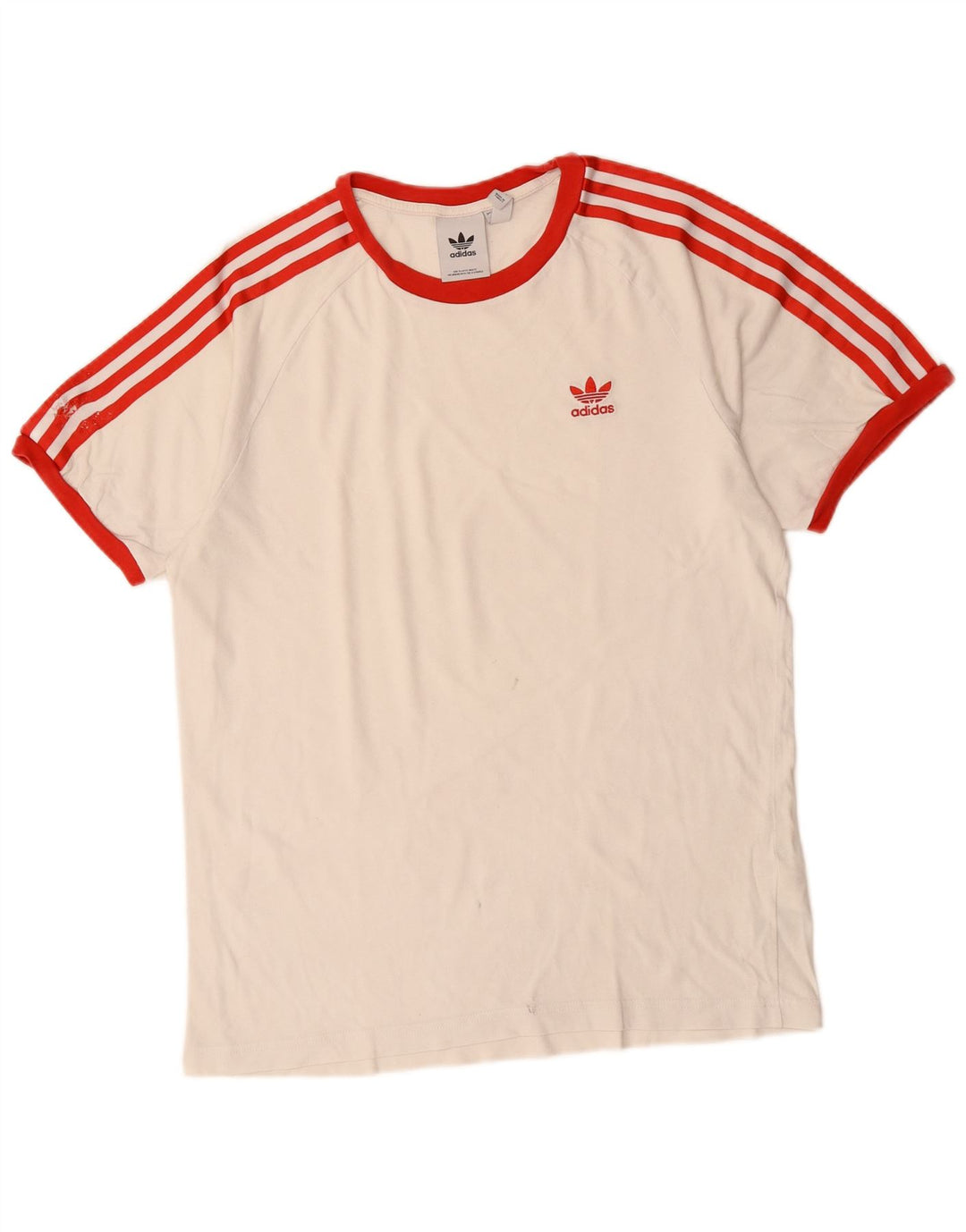 Adidas Mens T-Shirt Top Large Off White Cotton