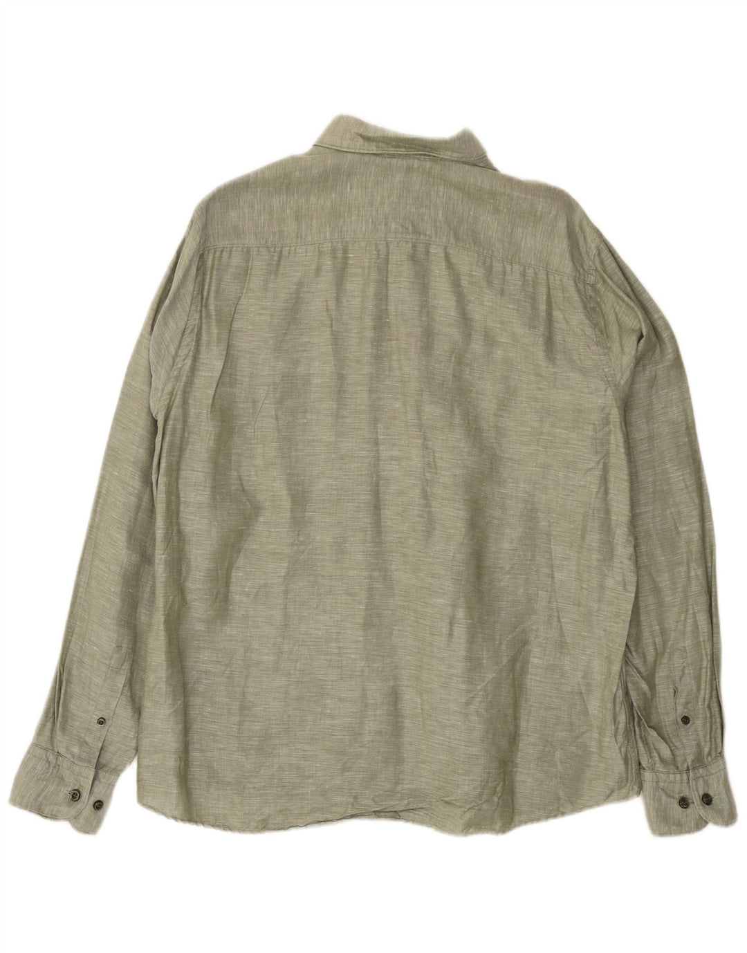 Hugo Boss Mens Shirt Size 41 Large Green Linen
