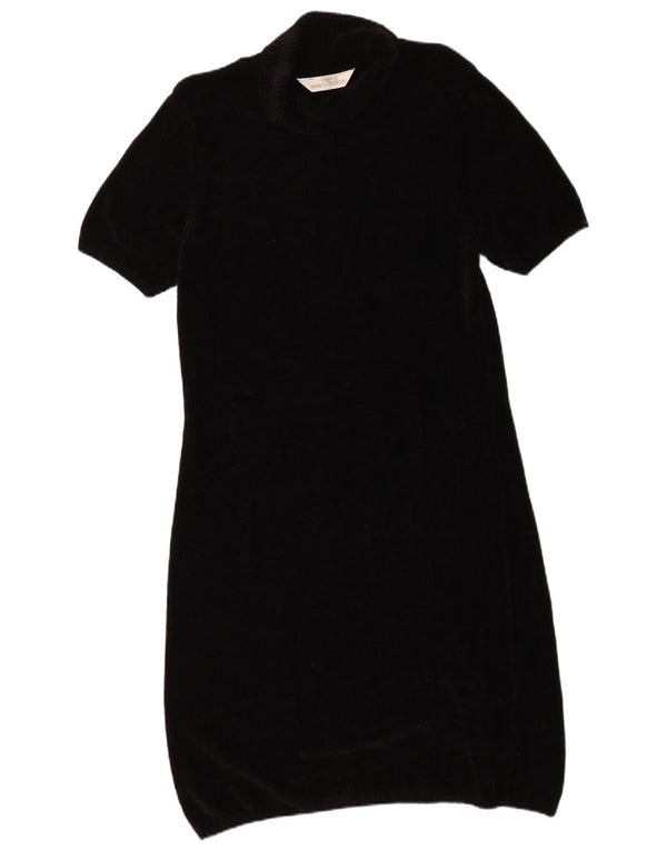 Marks & Spencer Womens Short Sleeve Jumper Dress UK 12 Medium Black
