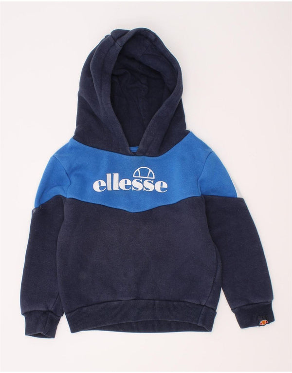 Ellesse Boys Graphic Hoodie Jumper 2-3 Years Navy Blue Colourblock Cotton