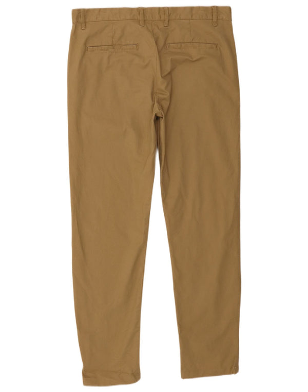 Zara Mens Slim Chino Trousers EU 42 Large W32 L30 Beige