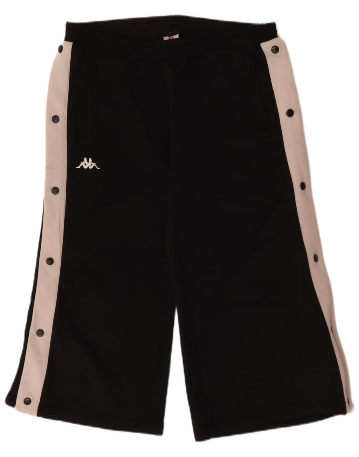 KAPPA Womens Capri Tracksuit Trousers UK 16 Large  Black Colourblock