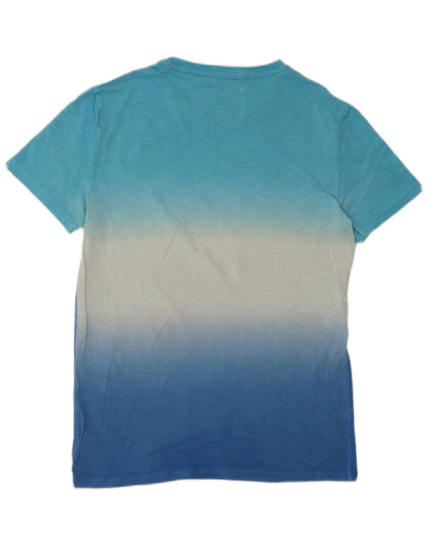 Superdry Mens T-Shirt Top Small Blue Tie Dye Cotton