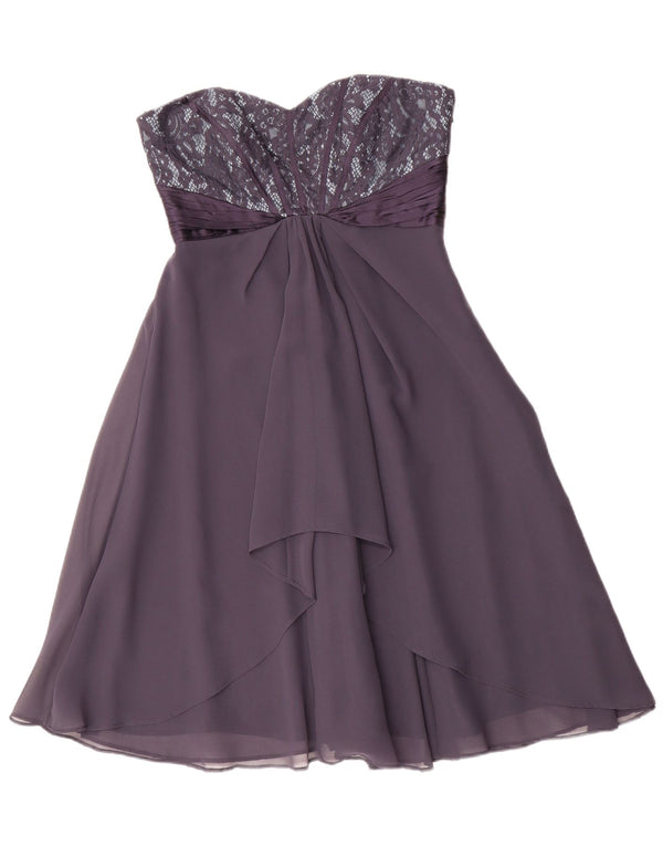 Coast Womens Strapless Dress UK 10 Small Purple Polyester
