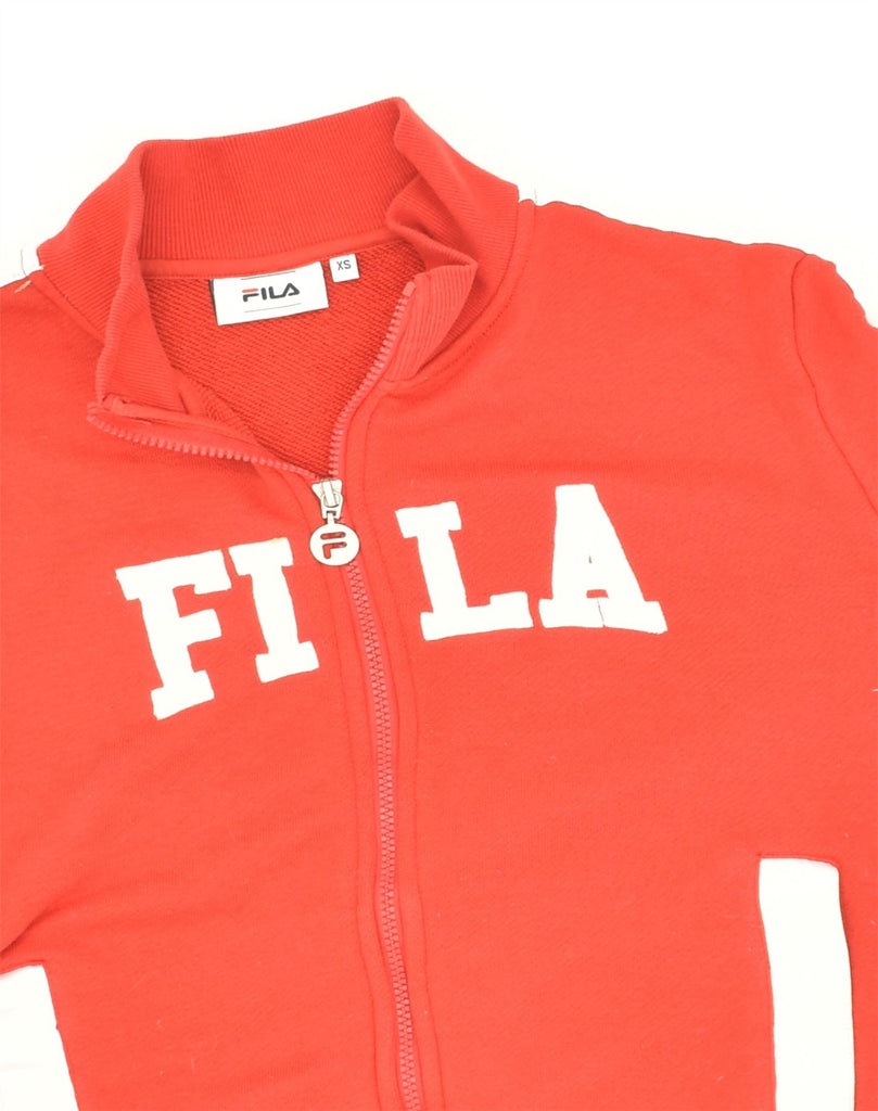 FILA Mens Graphic Tracksuit Top Jacket XS Red Cotton | Vintage Fila | Thrift | Second-Hand Fila | Used Clothing | Messina Hembry 