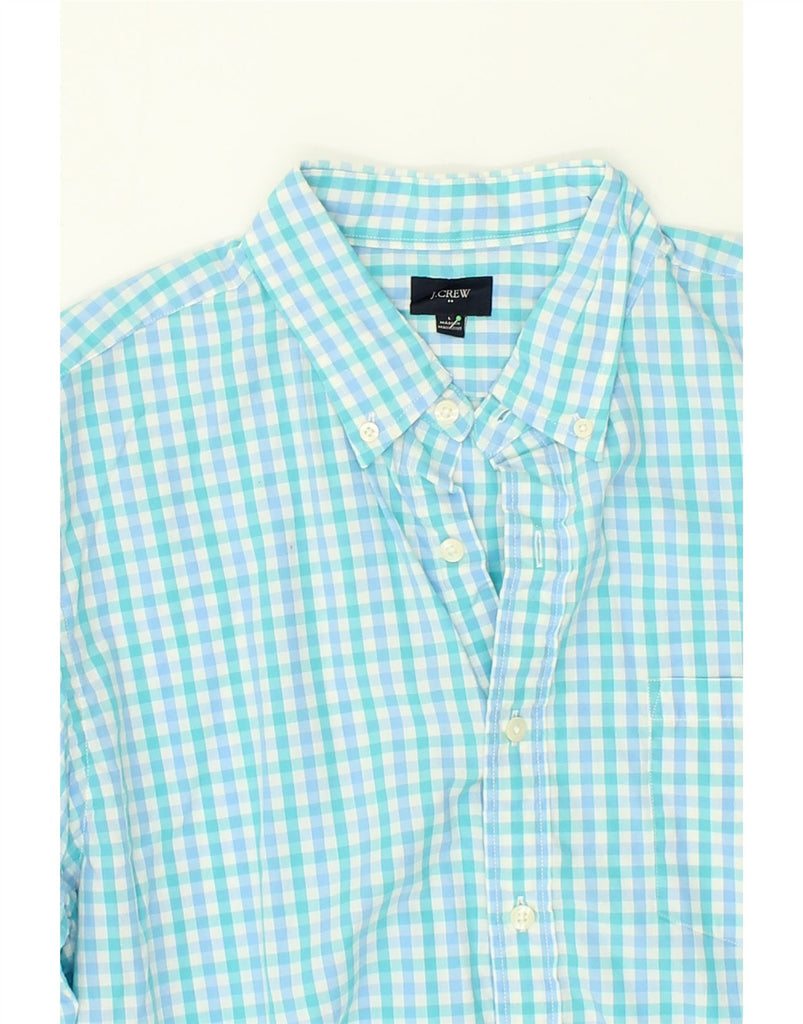 J. CREW Mens Shirt Large Blue Check Cotton | Vintage J. Crew | Thrift | Second-Hand J. Crew | Used Clothing | Messina Hembry 