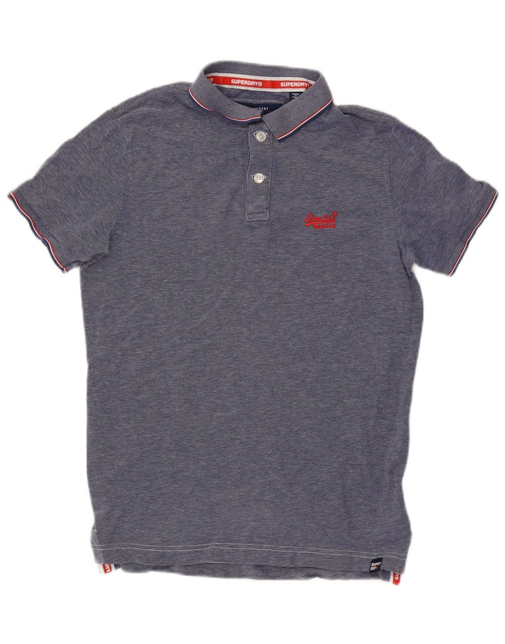Superdry Mens Polo Shirt Medium Blue Cotton