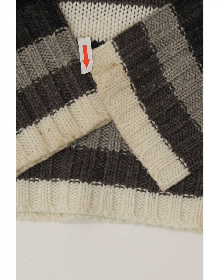Zara Womens Crop Roll Neck Jumper Sweater UK 14 Large Multicoloured Striped