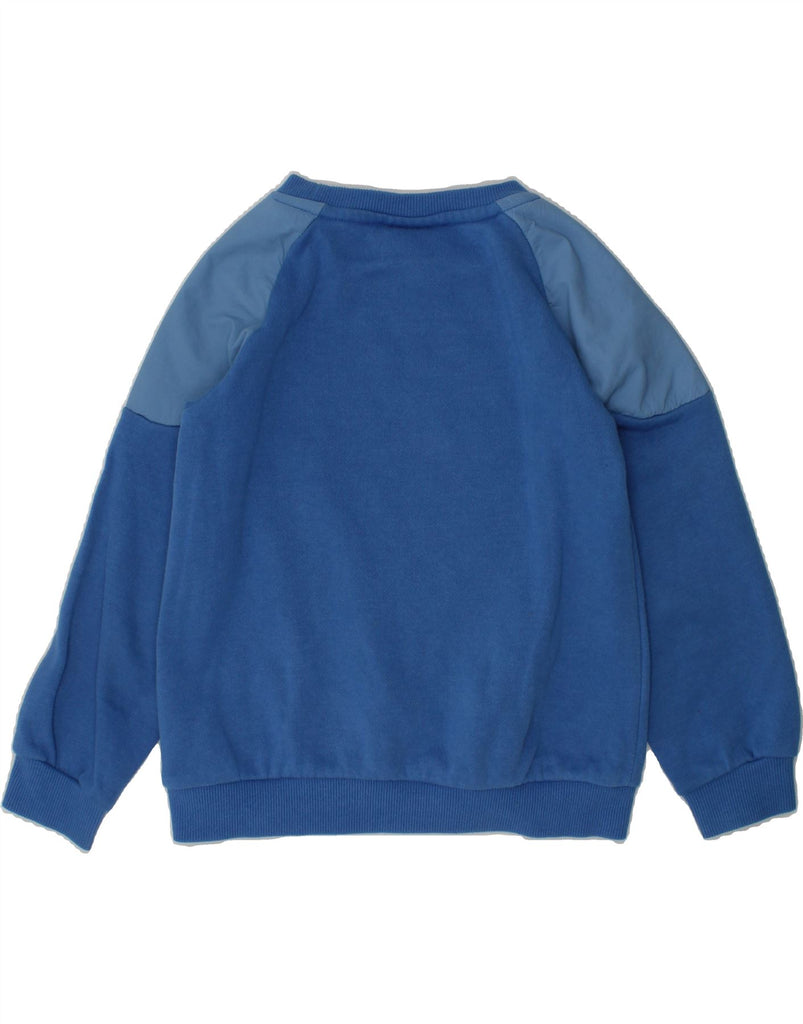 MCKENZIE Boys Graphic Sweatshirt Jumper 7-8 Years Blue Colourblock | Vintage Mckenzie | Thrift | Second-Hand Mckenzie | Used Clothing | Messina Hembry 