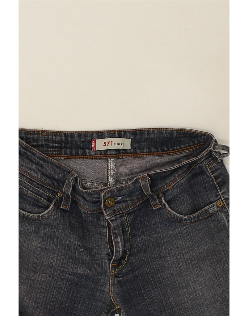 LEVI'S Womens 571 Slim Jeans W30 L33  Blue Cotton | Vintage Levi's | Thrift | Second-Hand Levi's | Used Clothing | Messina Hembry 