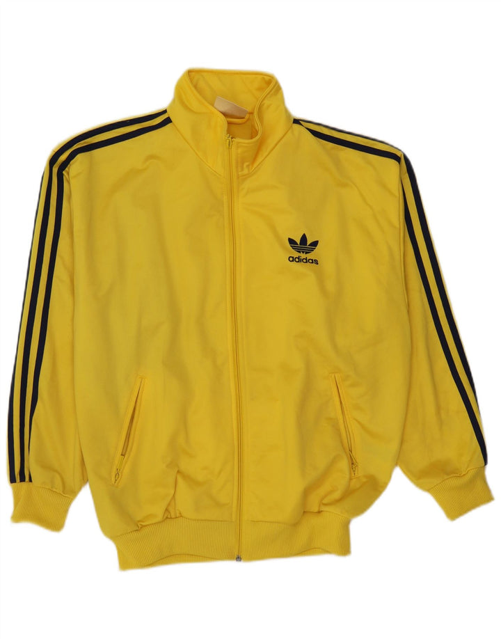 Adidas Mens Tracksuit Top Jacket UK 36/38 Small Yellow Polyester