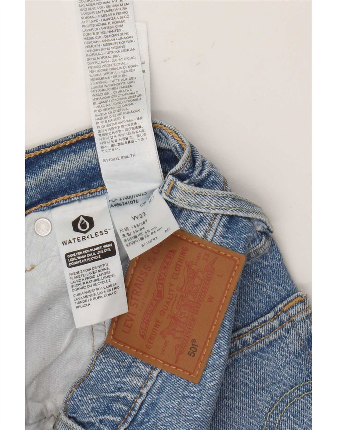 Levi's Womens 501 Distressed Denim Shorts W23 2XS Blue Cotton