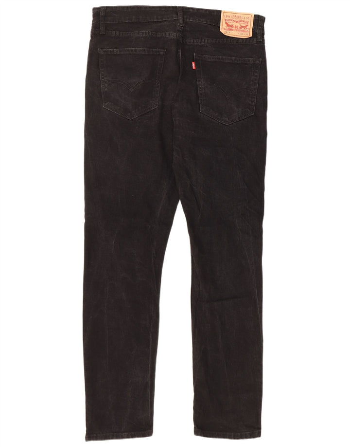 LEVI'S Mens 511 Slim Jeans W34 L32 Black Cotton