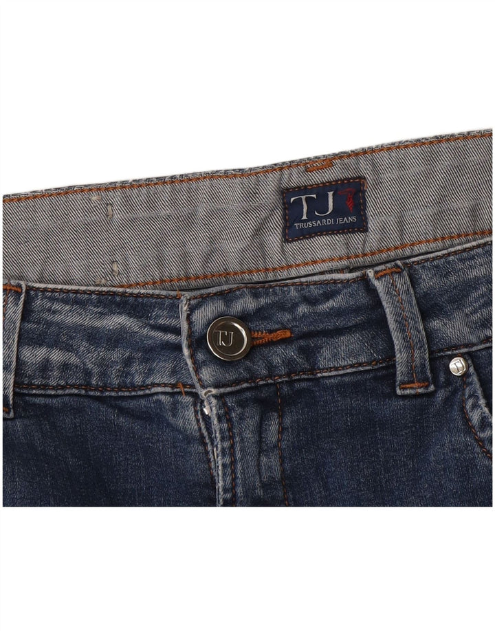 Trussardi Womens Denim Shorts W34 Large  Navy Blue