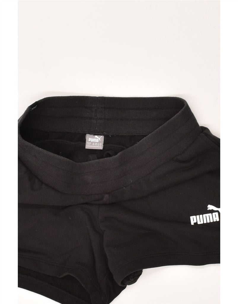 PUMA Womens Sport Shorts UK 10 Small Black Cotton | Vintage Puma | Thrift | Second-Hand Puma | Used Clothing | Messina Hembry 