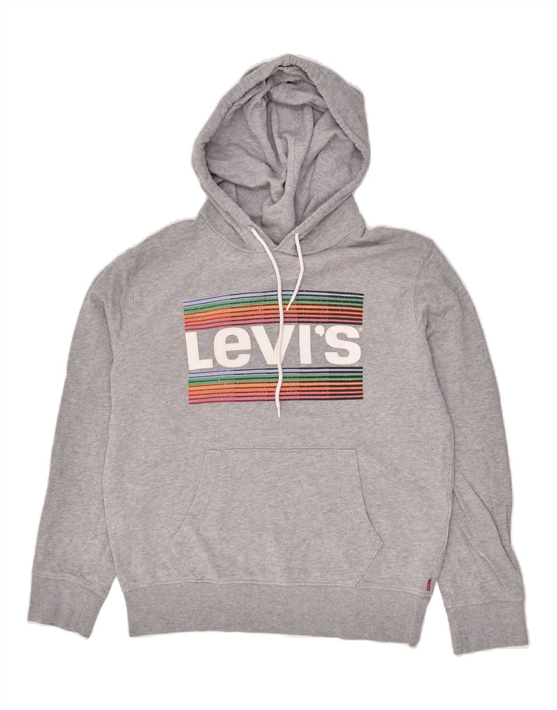 LEVI'S Mens Graphic Hoodie Jumper Small Grey Cotton | Vintage Levi's | Thrift | Second-Hand Levi's | Used Clothing | Messina Hembry 