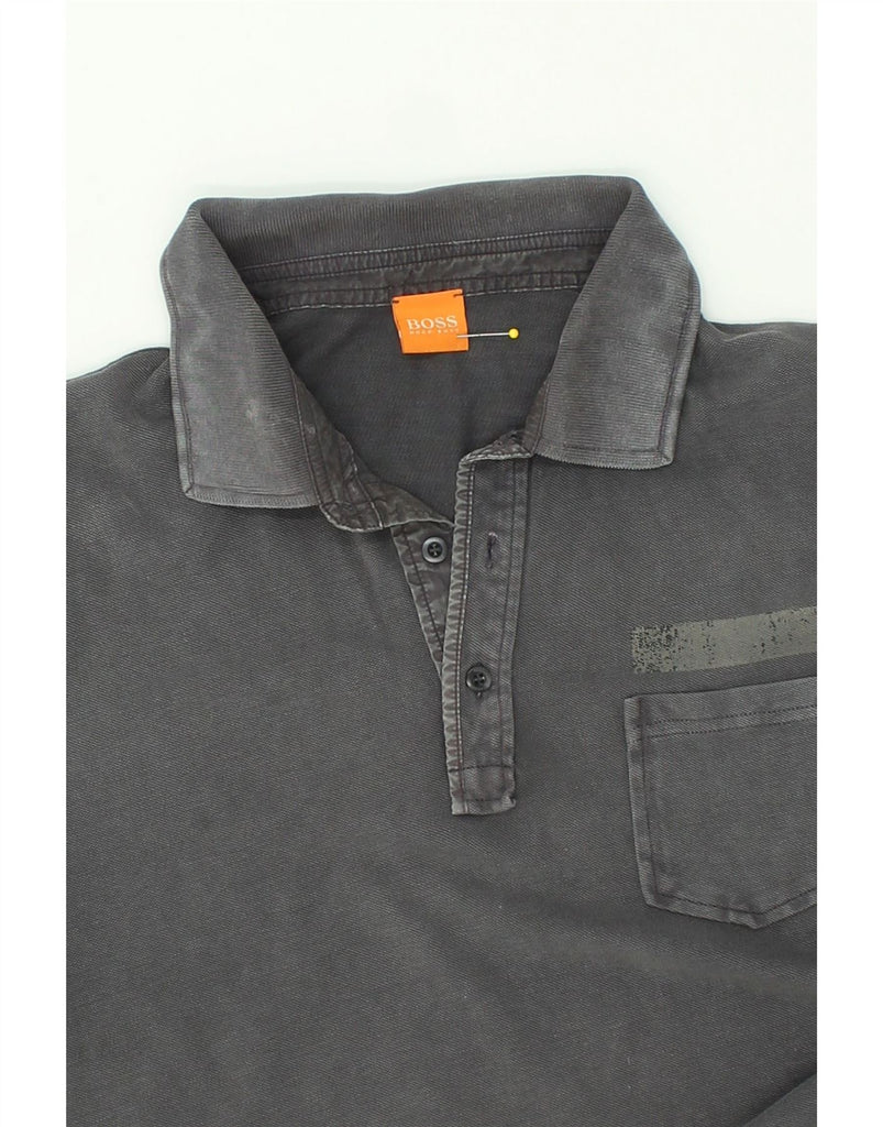 HUGO BOSS Mens Polo Shirt Large Grey Cotton | Vintage Hugo Boss | Thrift | Second-Hand Hugo Boss | Used Clothing | Messina Hembry 