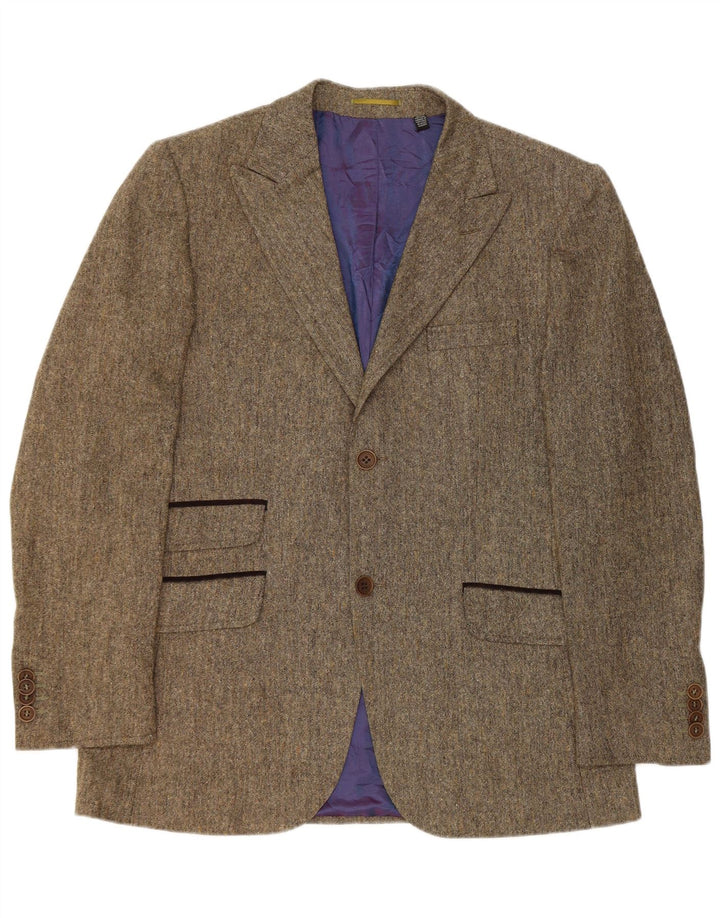Ted Baker Mens 2 Button Blazer Jacket Size 5 XL Brown Polyester