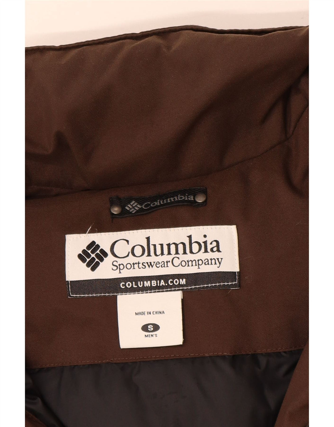 Columbia Mens Padded Jacket UK 36 Small Brown Nylon