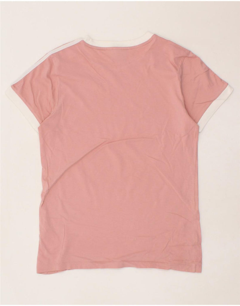ADIDAS Womens T-Shirt Top UK 6 XS Pink Colourblock Cotton Vintage Adidas and Second-Hand Adidas from Messina Hembry 