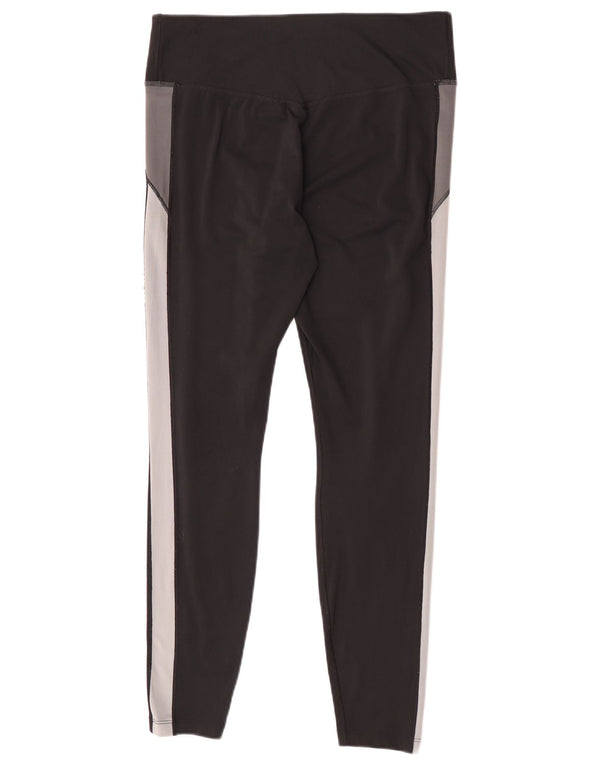 Nike Womens Dri Fit Leggings UK 16 Large Black Colourblock Polyester