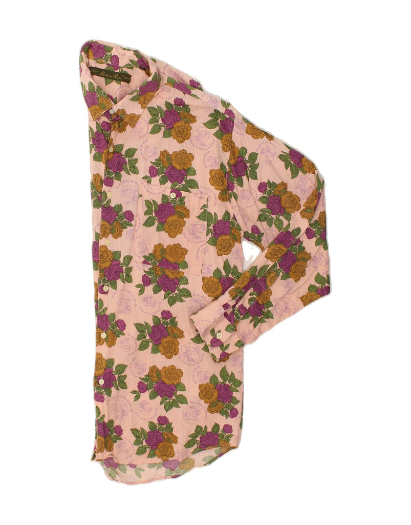 VINTAGE Mens Shirt Large Pink Floral Rayon | Vintage Vintage | Thrift | Second-Hand Vintage | Used Clothing | Messina Hembry 