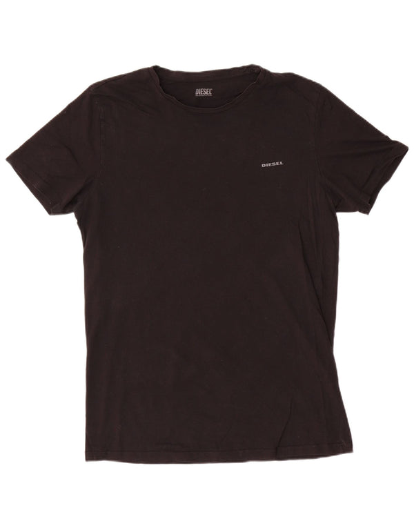 Diesel Mens T-Shirt Top Large Black Cotton