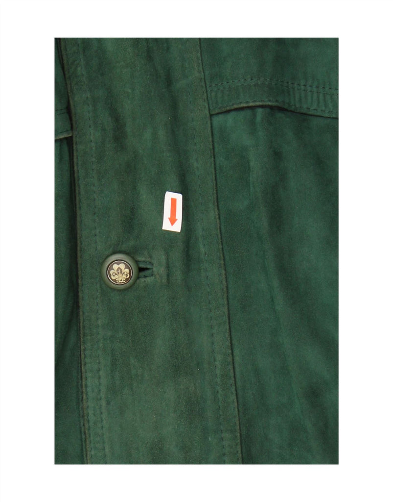 KONEN Mens Suede Bomber Jacket IT 56 3XL Green Leather Vintage Konen and Second-Hand Konen from Messina Hembry 