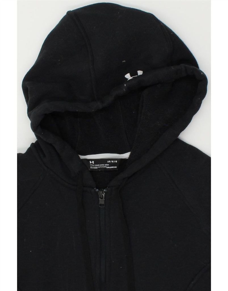 UNDER ARMOUR Mens Cold Gear Zip Hoodie Sweater Large Black | Vintage Under Armour | Thrift | Second-Hand Under Armour | Used Clothing | Messina Hembry 