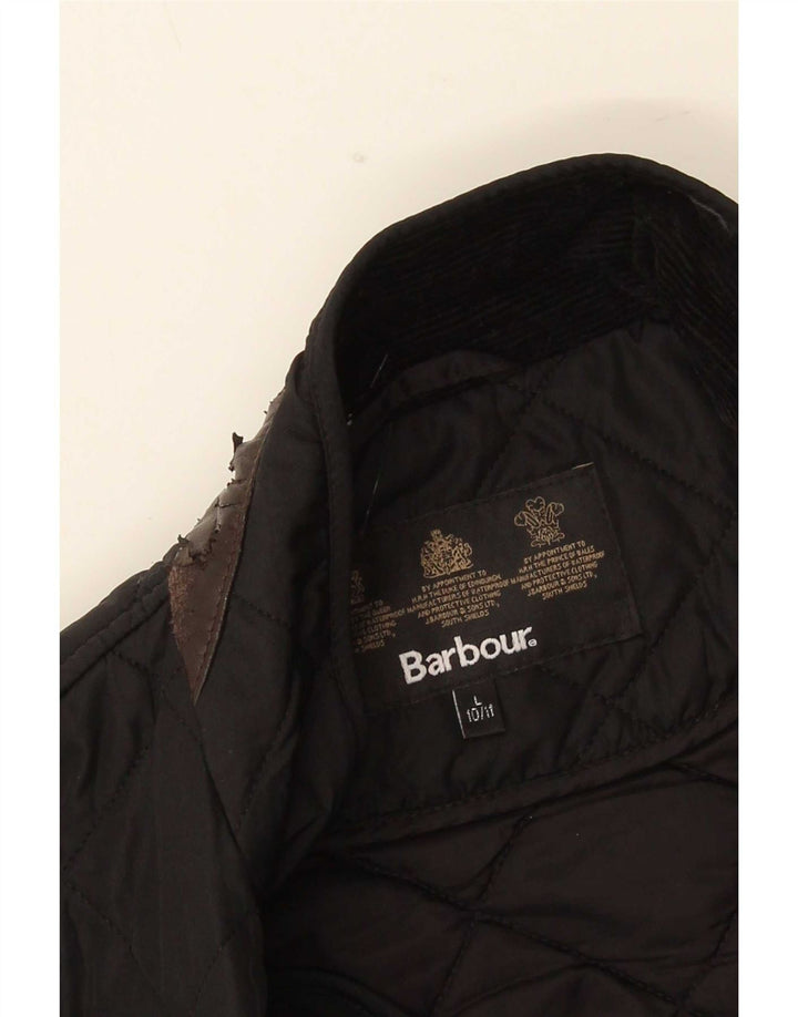 Barbour Boys Quilted Jacket 10-11 Years Large Black