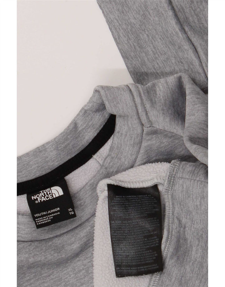 The North Face Boys Sweatshirt Jumper 14-15 Years XL Grey Polyester