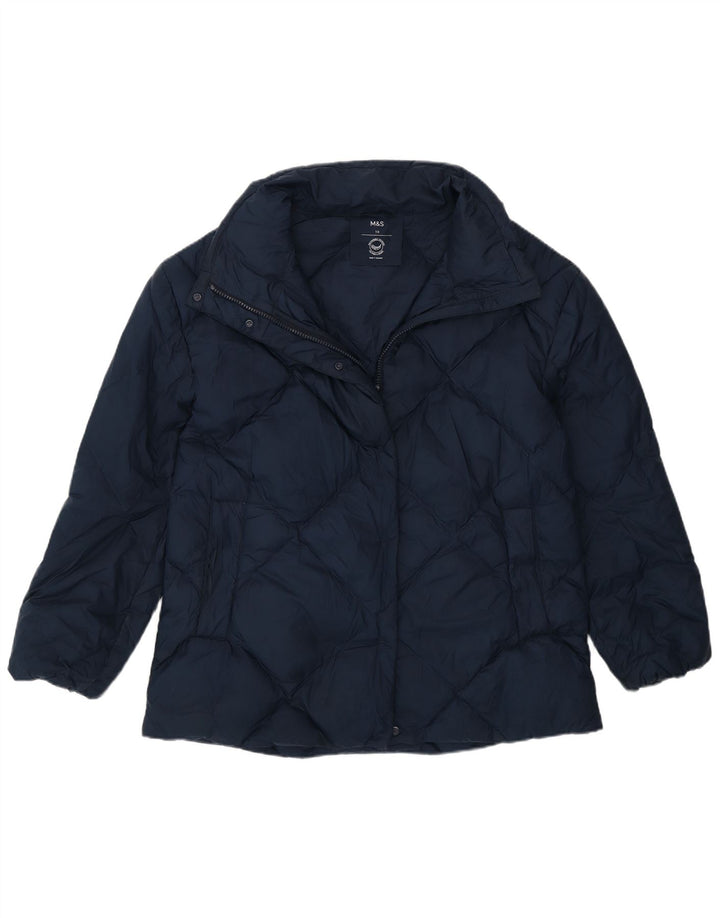 Marks & Spencer Womens Oversized Padded Jacket UK 10 Small Navy Blue