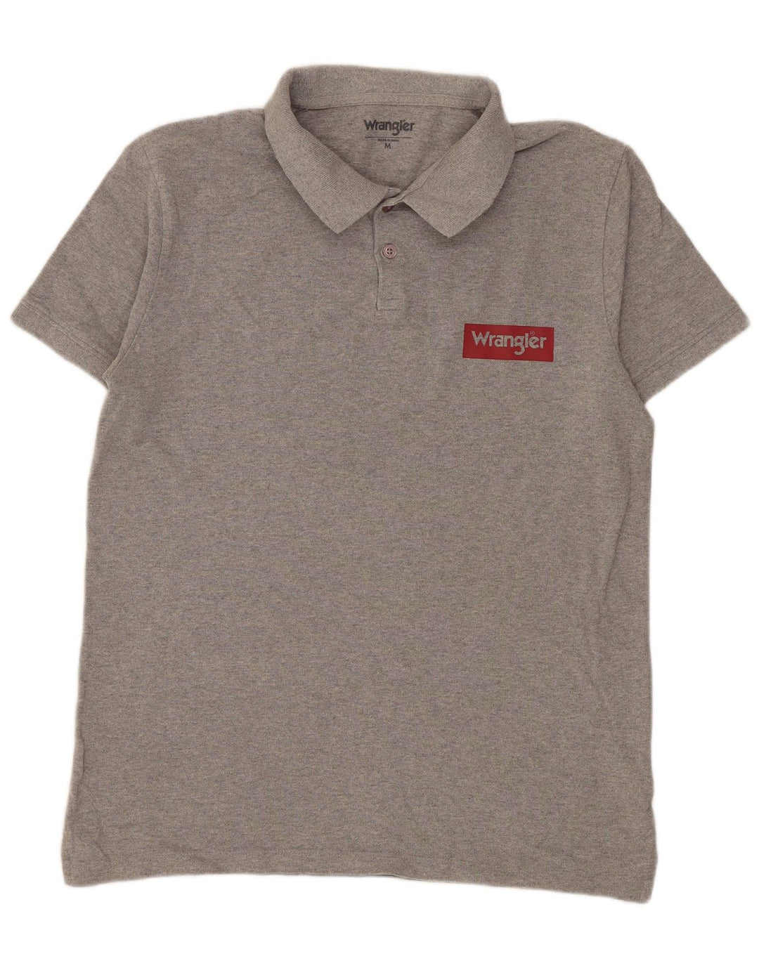 WRANGLER Mens Polo Shirt Medium Grey Flecked Cotton