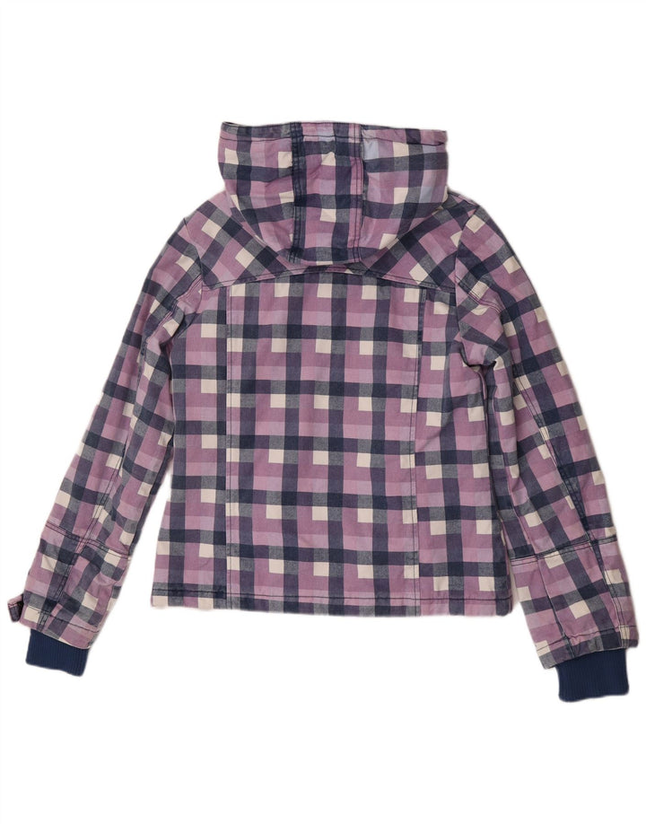 Sublevel Womens Hooded Windbreaker Jacket UK 16 Large Purple Geometric