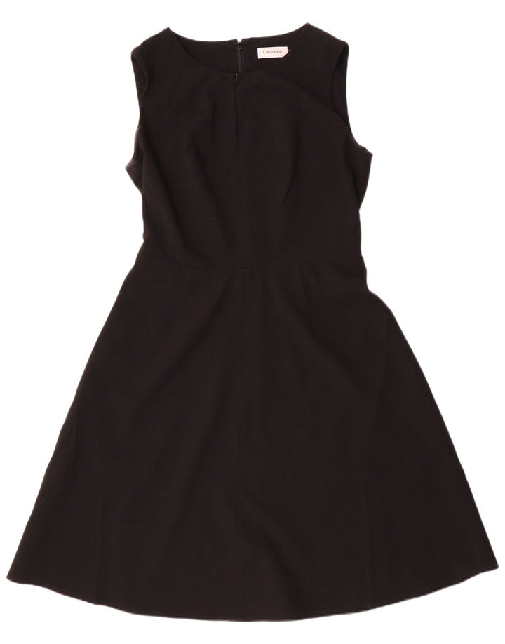 Calvin Klein Womens Sleeveless A-Line Dress US 8 Medium Black