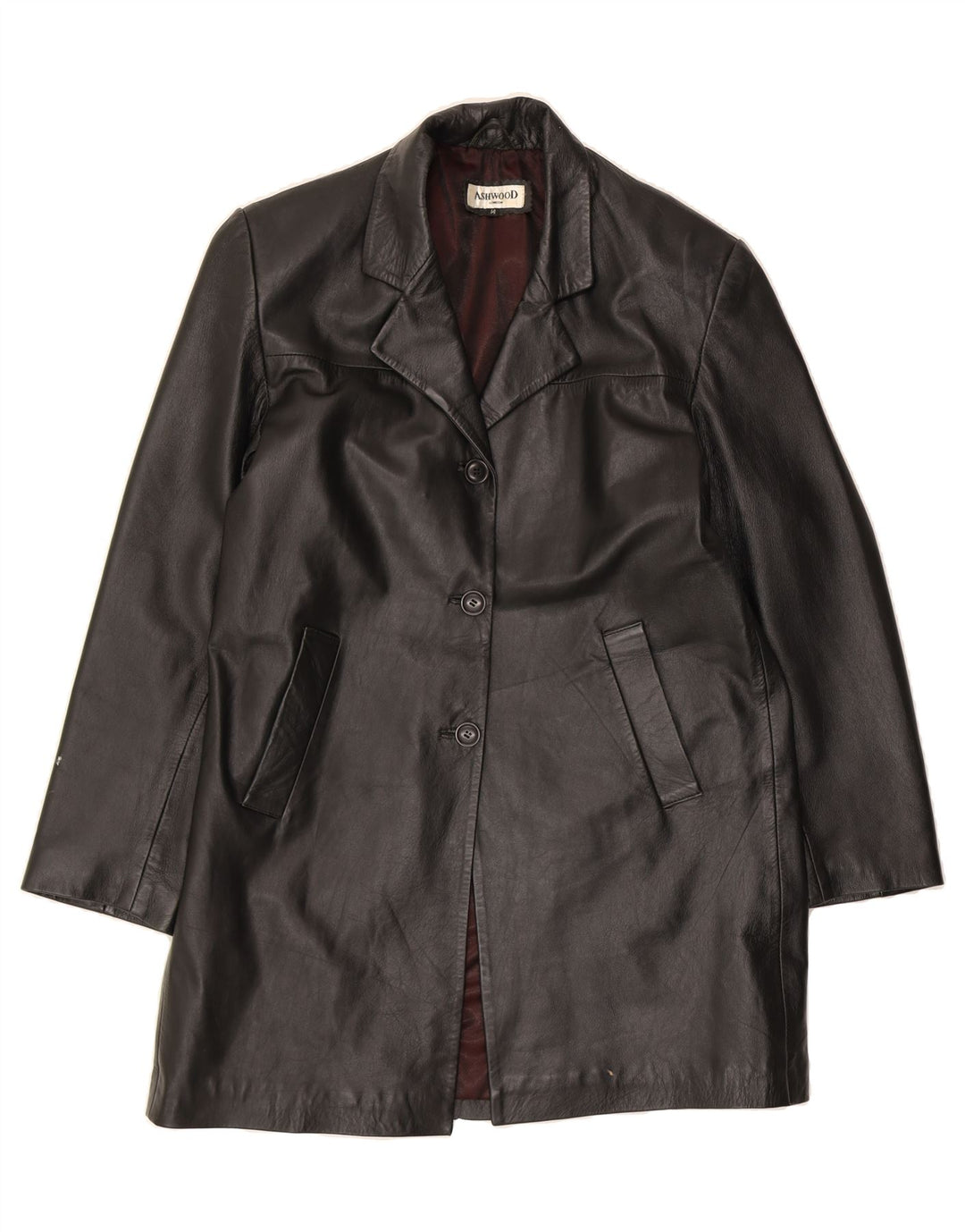 ASHWOOD Womens Leather Coat UK 14 Medium Brown Leather Vintage Ashwood and Second-Hand Ashwood from Messina Hembry 