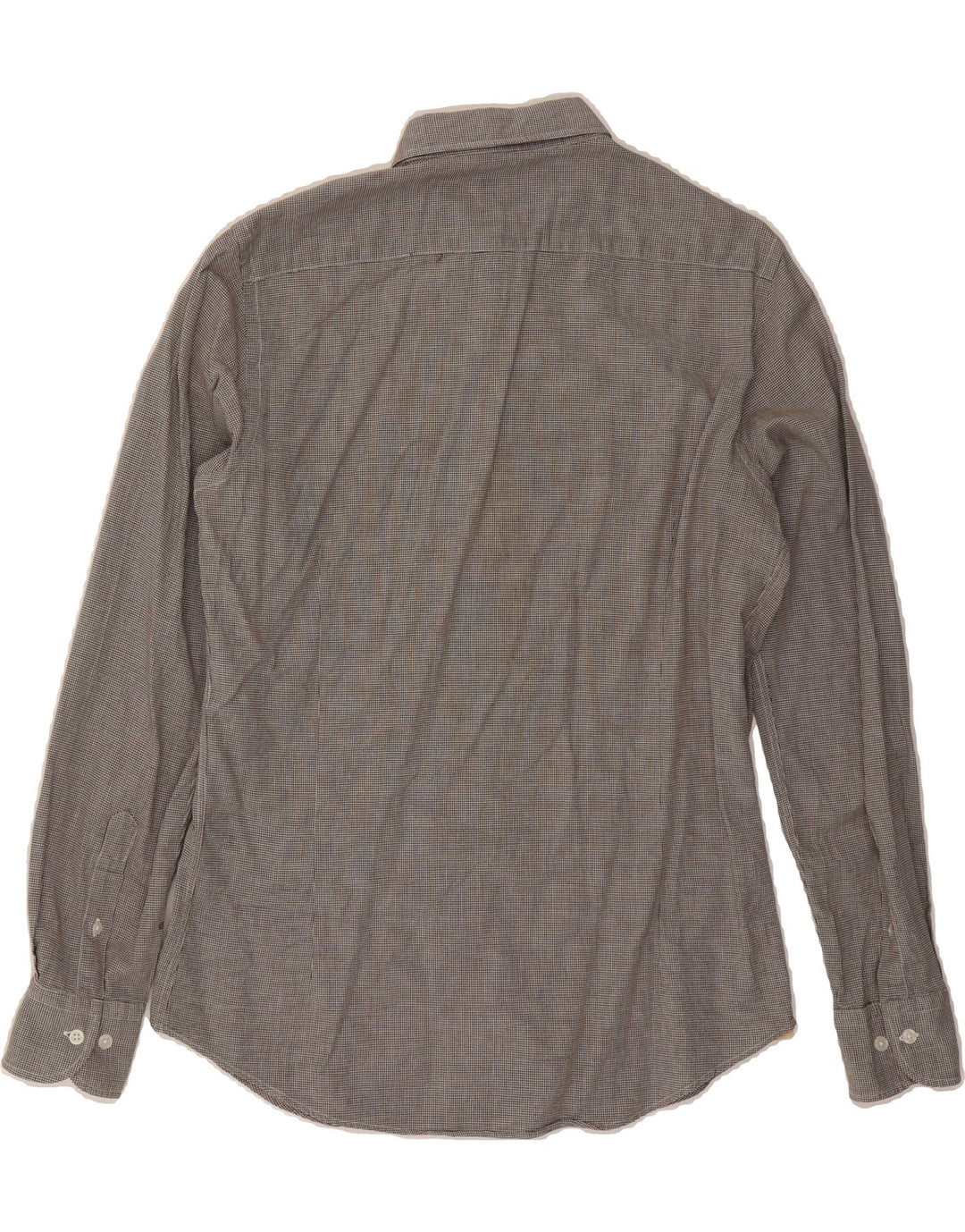 MASSIMO DUTTI Mens Shirt Medium Grey Check Cotton Vintage Massimo Dutti and Second-Hand Massimo Dutti from Messina Hembry 